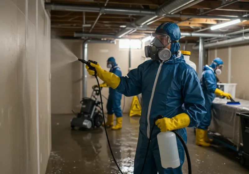 Basement Sanitization and Antimicrobial Treatment process in Rye Brook, NY