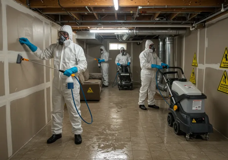 Basement Moisture Removal and Structural Drying process in Rye Brook, NY